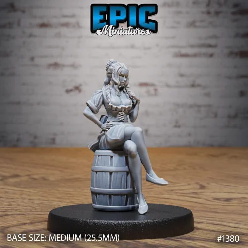 Tavern Waitress Sitting (Medium)