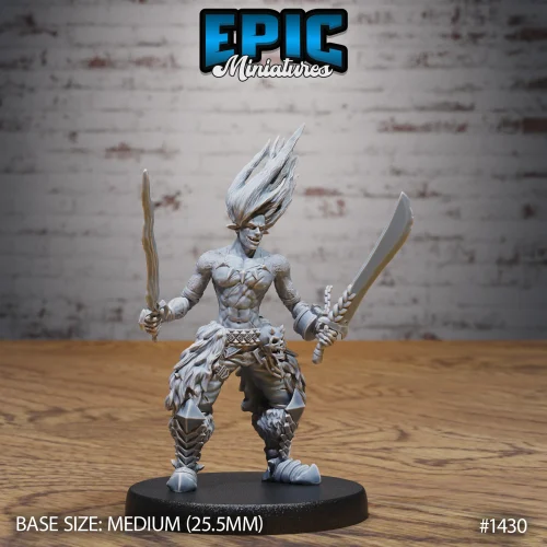 Fire Genasi Dual Sword (Medium)