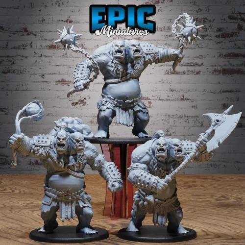 Ettin Tribe Flail Warrior / Ettin Tribe Stone Slinger / Ettin Tribe Axe Warrior Set