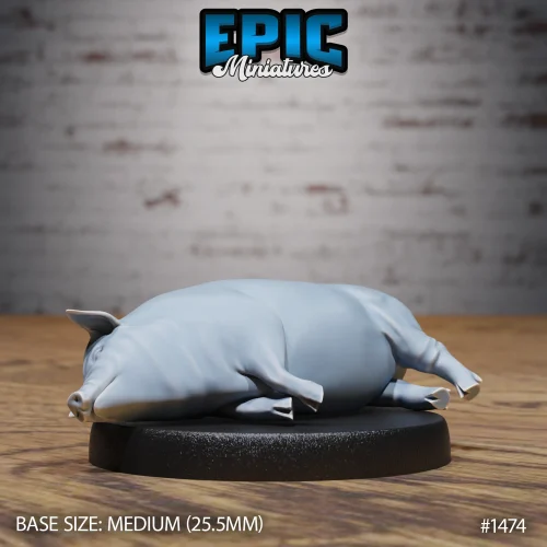 Farm Animal Pig Lying (Medium)