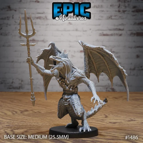 Draconic Demon Green Trident (Medium)