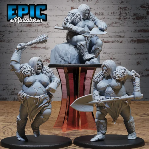 Ogre Female Shovel / Ogre Female Sitting / Ogre Female Attacking Set