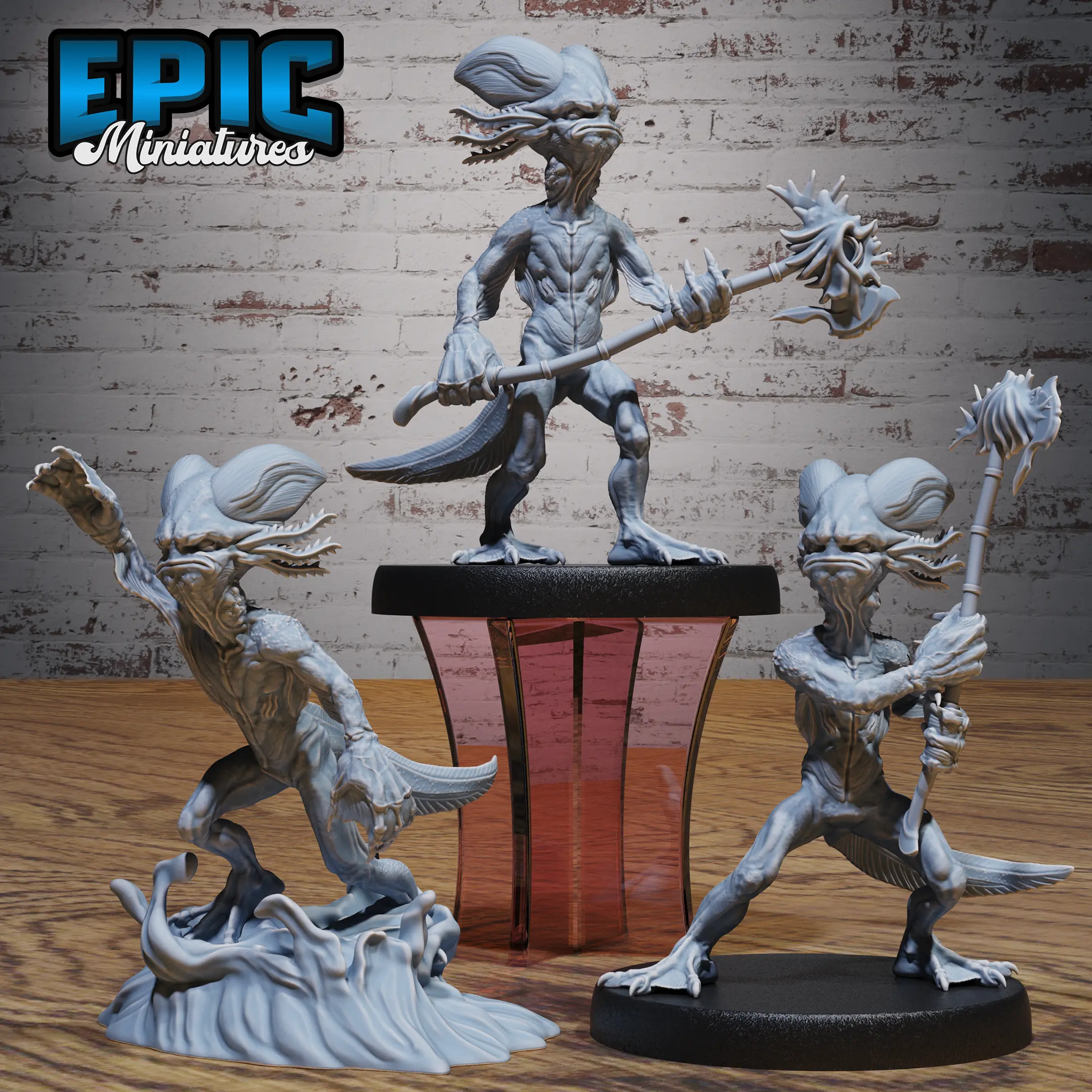 Grumpy Axolotl Warrior Axe / Grumpy Axolotl Warrior Attacking / Grumpy Axolotl Warrior Water Set