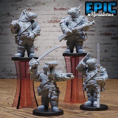 Hippo Soldier Sword / Hippo Soldier Salute / Hippo Soldier Shotgun / Hippo Soldier Commander Set