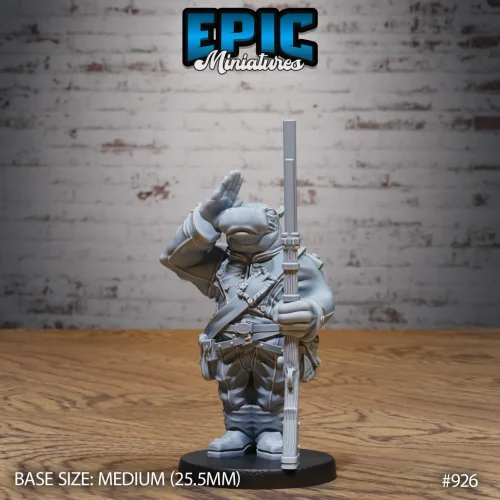 Hippo Soldier Salute (Medium)